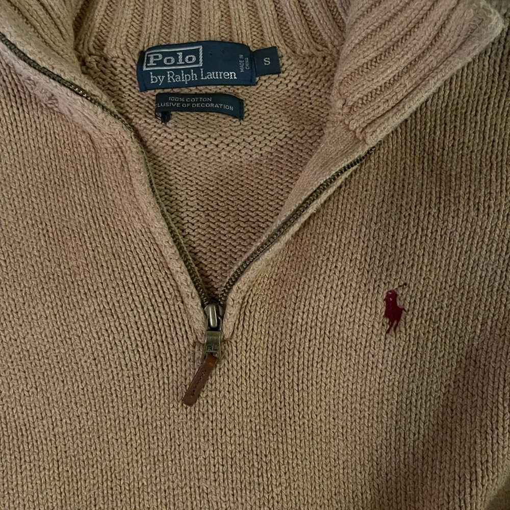 Polo by Ralph Lauren Men's Beige Zip-Up Sweater